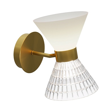 Светильник настенный ST-Luce латунь/прозрачный, белый, латунь G9 LED 2*5W SL2004.301.02 - фото