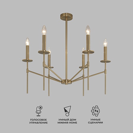 Потолочный светильник Eurosvet 60142/6 латунь - фото