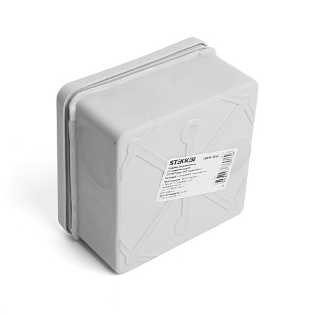 Коробка разветвительная 2х компонентная HF EBX40-38-67,  100*100*50мм, 8 вводов, IP67, серая (GE42455) - фото