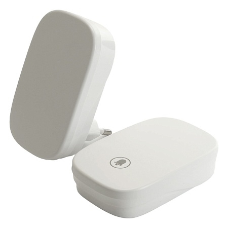 Звонок беспроводной (клавиша и база в розетку) радиочастотный 433MHz, белый, DB-380 - фото