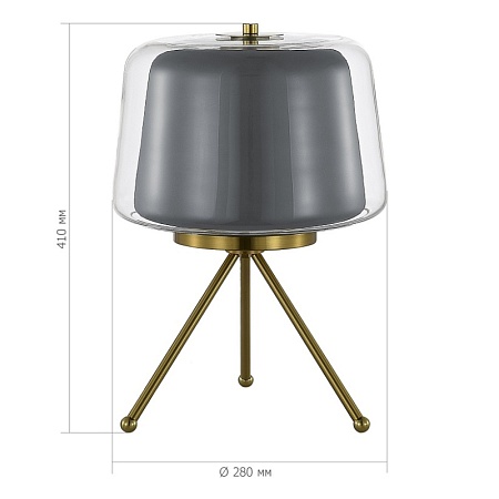 Прикроватная лампа ST-Luce Латунь/Серый, Прозрачный LED 1*16W 3000K SL6127.314.01 - фото