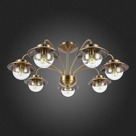 Светильник потолочный Античная бронза/Прозрачный E14 7*40W SLE110102-07 - фото