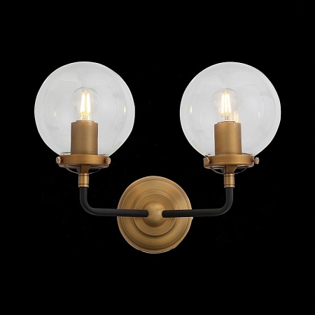 Бра ST-Luce Черный, Золото/Прозрачный E27 2*40W SL234.401.02 - фото