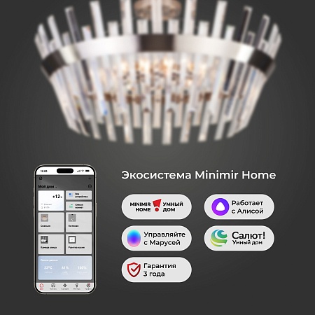 Потолочный светильник Eurosvet 10111/8 сатин-никель/прозрачный хрусталь Strotskis - фото