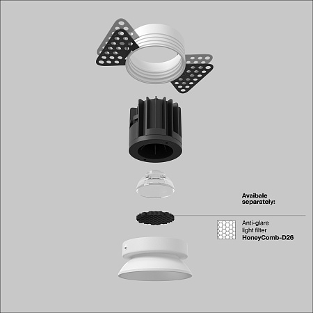 Встраиваемый светильник Technical DL058-7W3K-TRS-W - фото