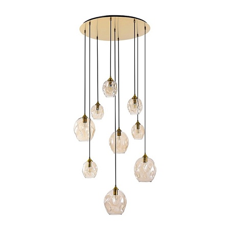 Люстра подвесная ST-Luce Латунь/Коньячный E14/E27 5+4*40W SL1188.303.09 - фото