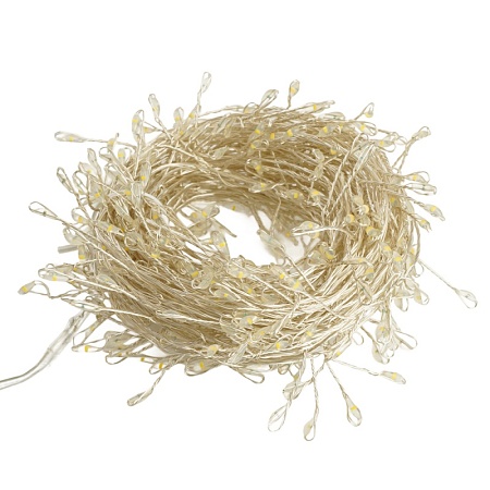 Светодиодная гирлянда Кластер (на проволоке) Feron CL584 линейная 12м  мультиколор, c питанием от сети 230V, прозрачный шнур - фото