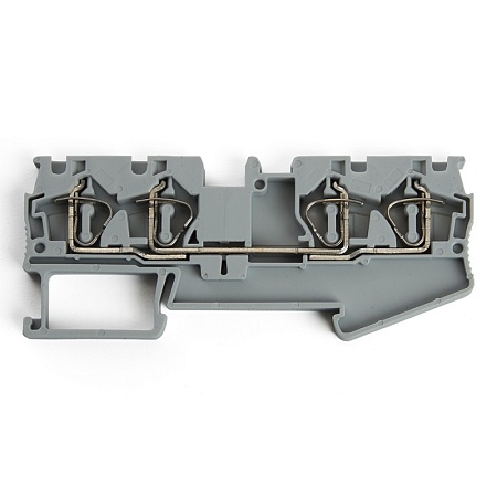 Зажим пружинный, 4-проводной проходной ЗНИ - 2,5 (JXB ST 2,5), серый STEKKER - фото