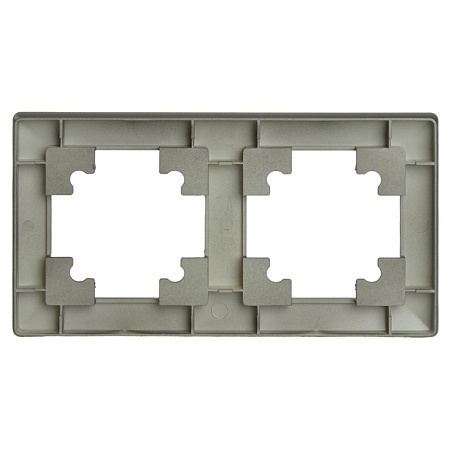 Рамка STEKKER, PFR00-7002-06 2-местная, пластик, серия Катрин, графит - фото