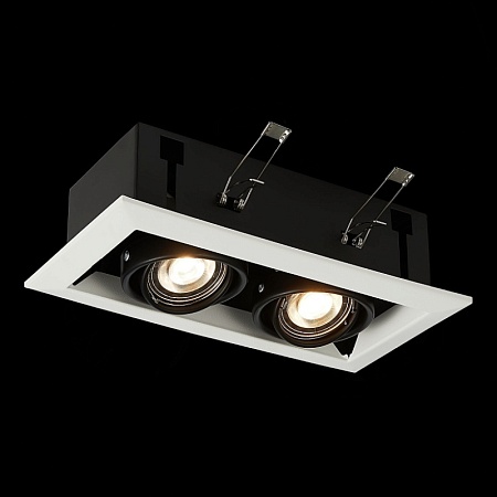 Св-к встр. Черный GU10 2*50W L245xW126xH70 220V Без ламп ST250.548.02 - фото