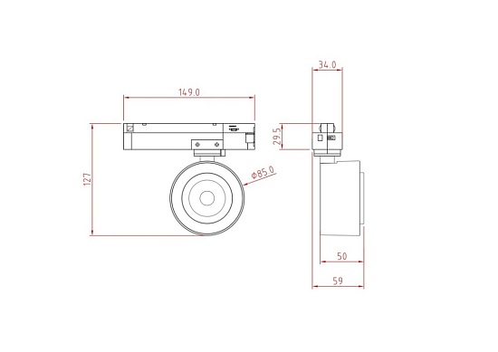 Трековый светильник Technical Treo TR023-1-12B3K - фото