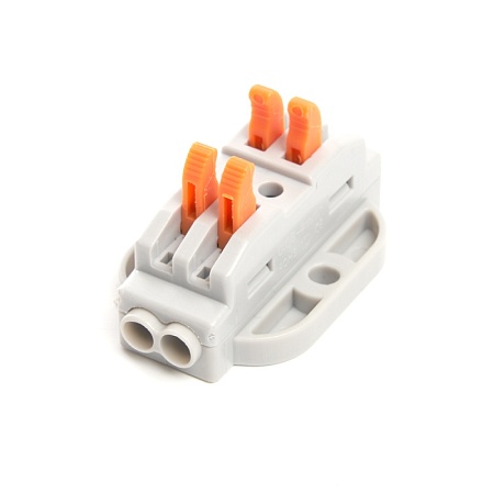 Клемма строительно-монтажная STEKKER для подключения фазных проводников 2 контактные группы, (1 ввод,1вывод на полюс) LD222-429 - фото