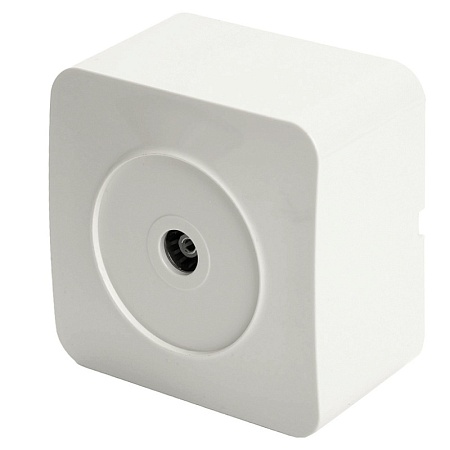 Розетка TV открытой установки, 1-местная, STEKKER, 75 Ом, 5-862МГц, серия София, белый, MST00-10-01 - фото