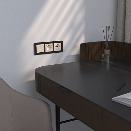 W1122043/ Выключатель двухклавишный проходной (айвори акрил) W1122043 - фото