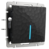 Выключатель одноклавишный с подсветкой черный W1210108