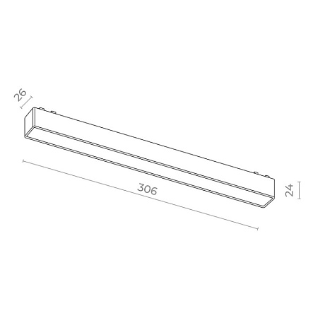 Магнитный трековый светильник Черный LED 1*10W 4000K 530Lm Ra>90 IP20 L315xW26xH25 48 ST674.446.15 - фото
