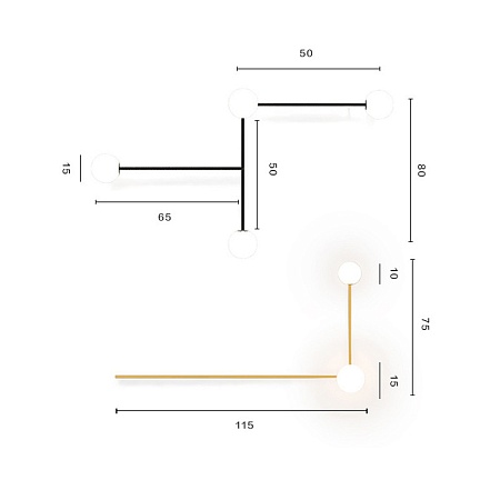 Настенный Светильник Lines 4 Черный Imperiumloft 189565-26 - фото
