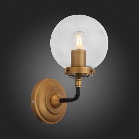 Бра ST-Luce Черный, Золото/Прозрачный E27 1*40W SL234.401.01 - фото