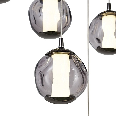 SL6520.403.13 Светильник подвесной ST-Luce черный жемчуг/прозрачно-дымчатый LED 1*65W 4000K HELMI - фото