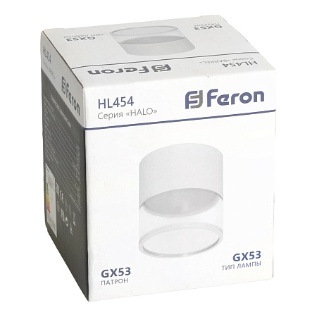 Светильник потолочный Feron HL454 HALO 12W, 230V, GX53, белый - фото