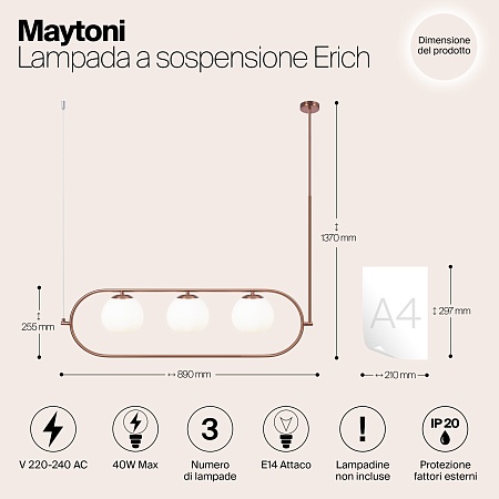 Подвесной светильник Maytoni MOD221PL-03BS - фото