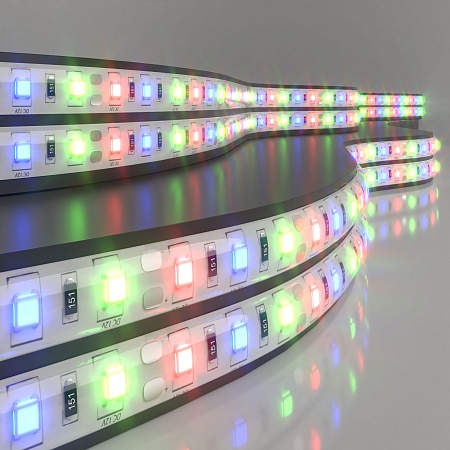 Светодиодная лента 12 В 14,4 Вт/м 60 Led/м 5050 IP65, RGB, 5 м Лента светодиодная 12V 14,4W 60Led 5050 IP65 RGB, 5м Elektrostandard - фото