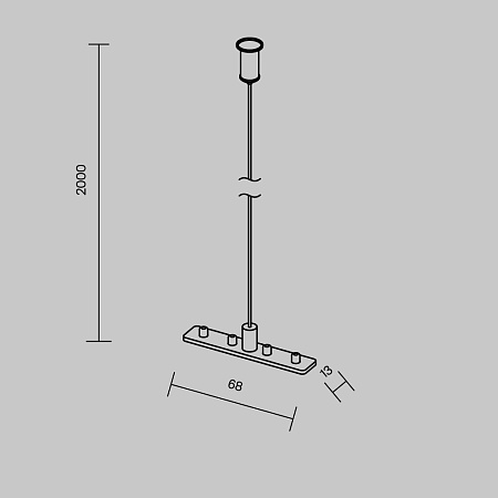 Тросовый подвес 2шт Exility круглый низкопрофильный серебро - фото