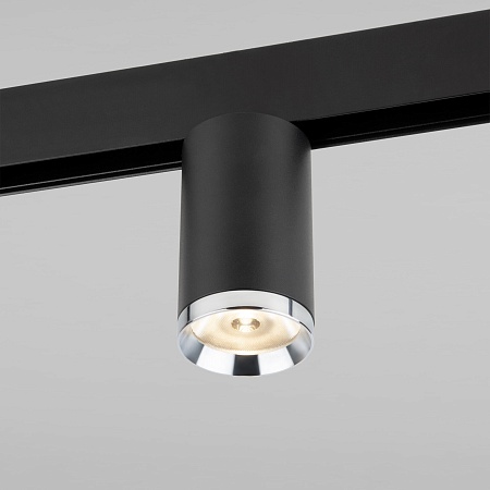 Трековый светильник Slim Magnetic R06 10W 4200K Ringe черный/серебро 85506/01 Elektrostandard - фото