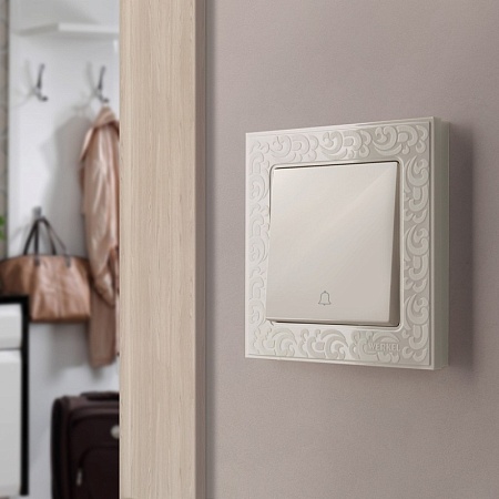 Рамка из пластика на 1 пост Flock слоновая кость WL05-Frame-01-ivory - фото