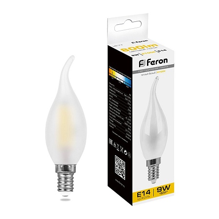 Лампа светодиодная Feron LB-74 Свеча на ветру E14 9W 230V 2700K - фото