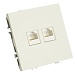 Розетка компьютерная 2-местная RJ-45 (механизм), STEKKER,  серия Эмили, RST00-5111-01, белый фарфор, soft touch - фото