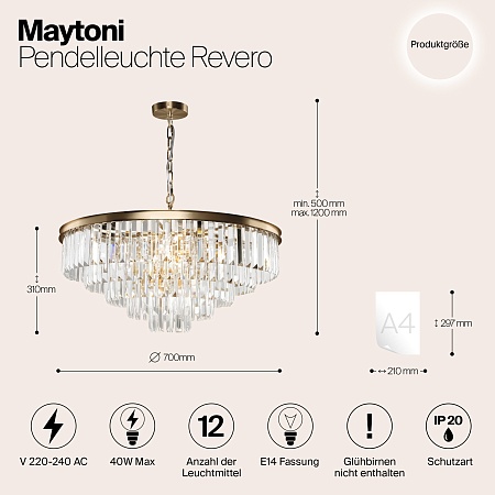 Подвесной светильник Maytoni Revero MOD085PL-12BS - фото