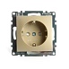 Розетка 1-местная с защитной шторкой с/з (механизм), STEKKER, GLS16-7110-08, 250В, 16А, серия Катрин, золото - фото