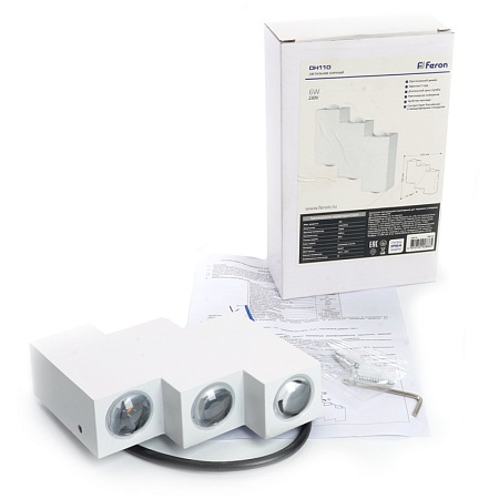 Светильник уличный светодиодный Feron DH110, 6*1W, 600Lm, 3000K, белый - фото