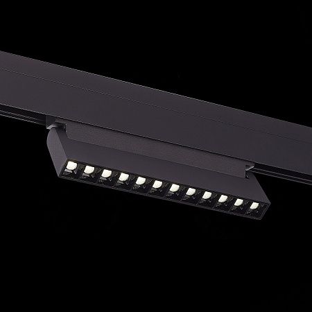 Магнитный трековый светильник Черный LED 1*12W 3000K 1 009Lm Ra>90 36° IP20 L219xW22xH1 ST364.436.12 - фото