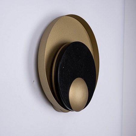 Бра Джаггер Black Wall Lamp Round Gold Imperiumloft 149472-22 - фото