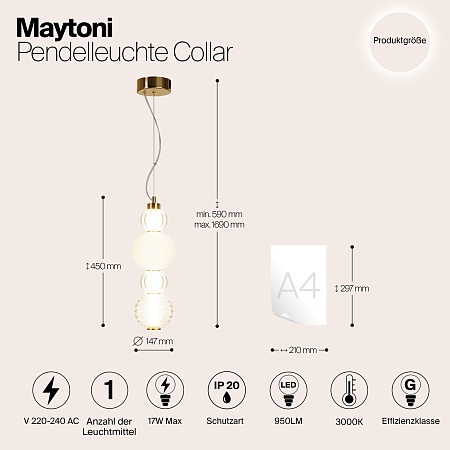 Подвесной светильник Maytoni P069PL-L17G3K - фото