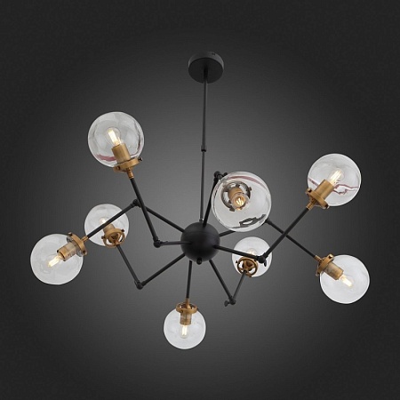 Люстра потолочная ST-Luce Черный, Золото/Прозрачный E27 8*40W (из 2-х коробок) SL234.402.08 - фото