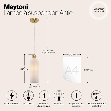 Подвесной светильник Maytoni MOD302PL-01W - фото