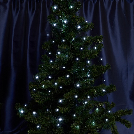 Светодиодная гирлянда Feron CL04 линейная 6м +3м 230V 5000K, с питанием от сети, контроллером, зеленый шнур - фото