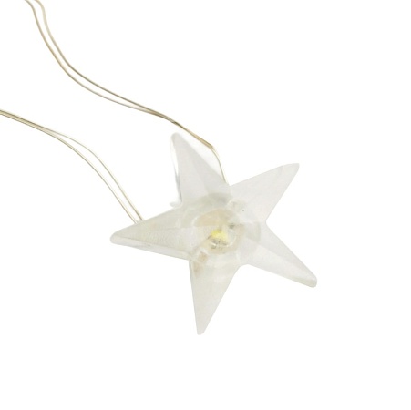 Светодиодная гирлянда Feron CL589 линейная Звездочки на проволоке, 2700К, с питанием от батареек, прозрачный шнур 2.3м - фото