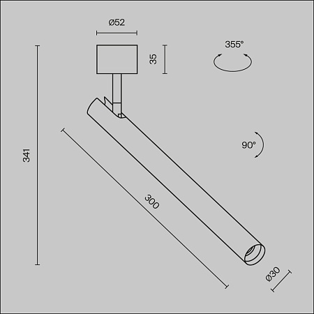 Потолочный светильник Technical C141CL-L300-6W4K-B - фото