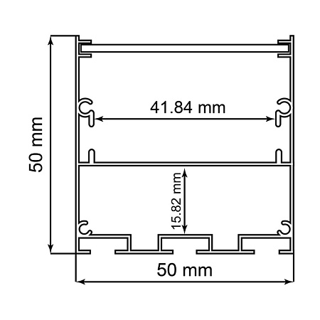 Профиль  накладной 50х50мм алюминиевый, черный, 2м, CAB269 - фото