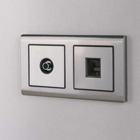 Розетка Ethernet RJ-45 глянцевый никель WL02-RJ-45 - фото