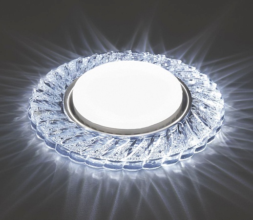 Светильник встраиваемый с белой LED подсветкой Feron CD4021 потолочный GX53 без лампы прозрачный - фото