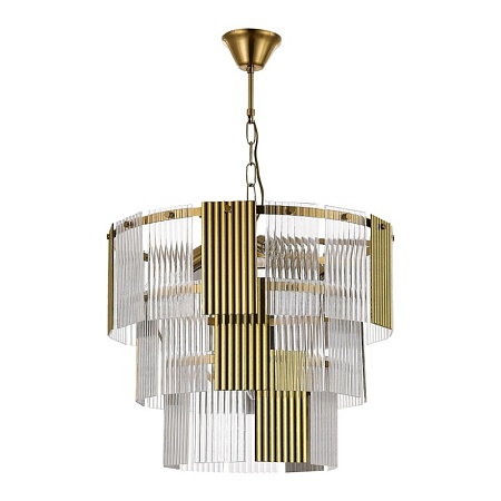 Светильник подвесной Латунь/Золотистый, Прозрачный E14 7*40W SLE1123-303-07 - фото