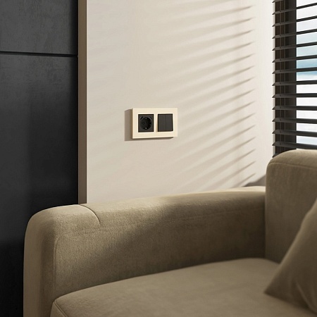 Рамка на 2 поста Slab (айвори матовый) W0022962 - фото