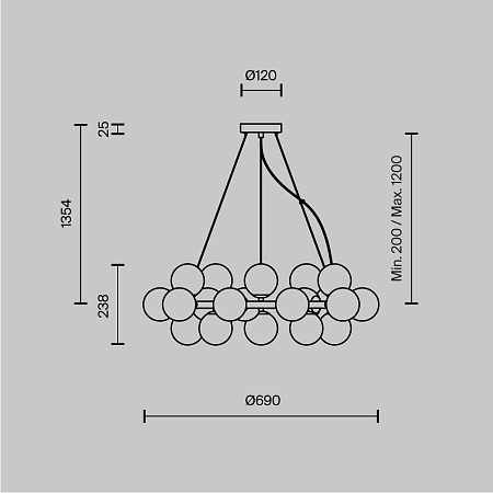 Подвесной светильник Maytoni Dallas MOD545PL-25BS - фото