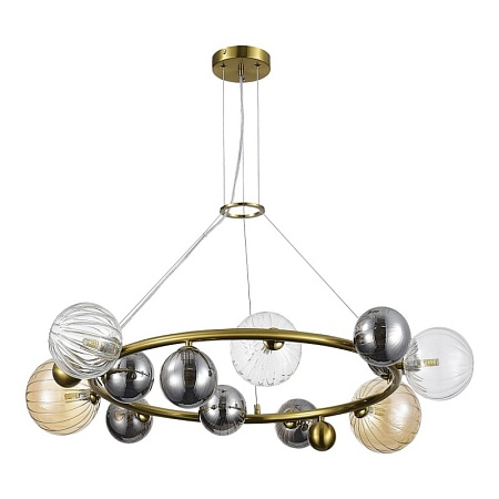 Светильник подвесной ST-Luce Латунь/Янтарный,Дымчатый,Прозрачный G9 12*5W 4000K SL1515.303.12 - фото