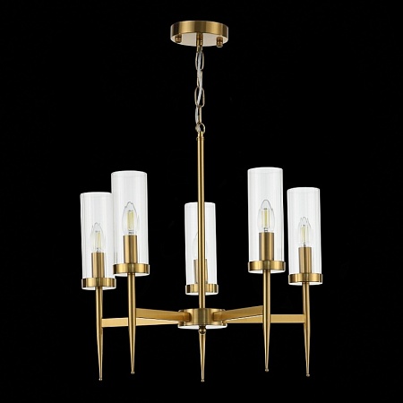 Люстра подвесная ST-Luce Латунь/Латунь, Прозрачный E14 5*60W SL1159.303.05 - фото